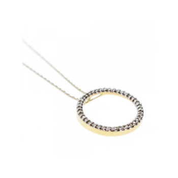 14K YELLOW GOLD DIAMONDS CHAIN WITH PENDANT