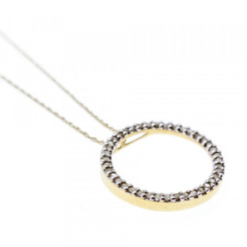 14K Yellow Gold Diamonds Chain With Pendant