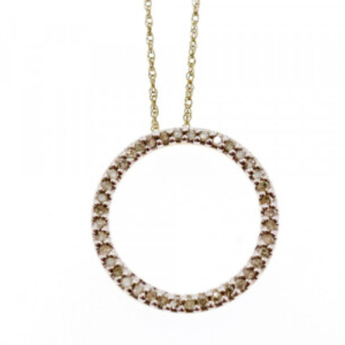 14K Yellow Gold Diamonds Chain With Pendant