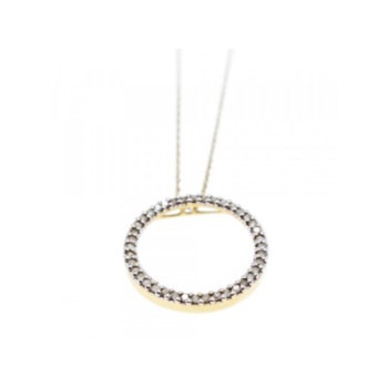14K YELLOW GOLD DIAMONDS CHAIN WITH PENDANT