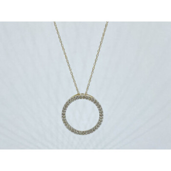 14K YELLOW GOLD DIAMONDS CHAIN WITH PENDANT