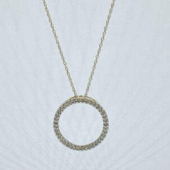 14K Yellow Gold Diamonds Chain With Pendant