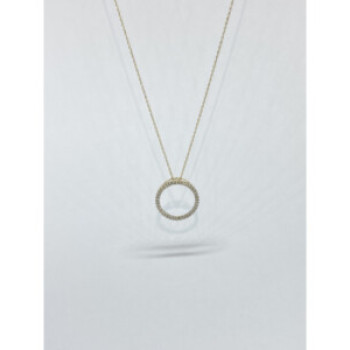 14K Yellow Gold Diamonds Chain With Pendant