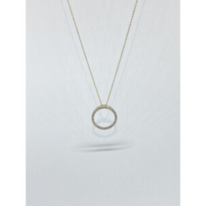 14K Yellow Gold Diamonds Chain With Pendant