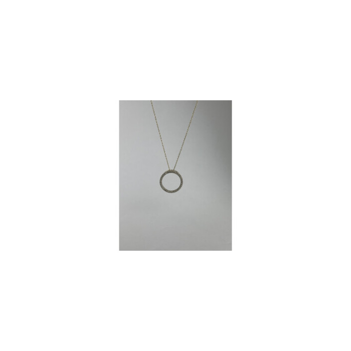 14K YELLOW GOLD DIAMONDS CHAIN WITH PENDANT