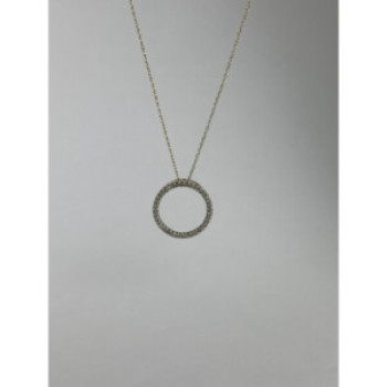 14K Yellow Gold Diamonds Chain With Pendant