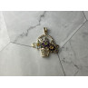 925 Sterling Silver Multi Gemstones Flowers Pendant