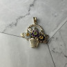 925 Sterling Silver Multi Gemstones Flowers Pendant