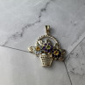 925 Sterling Silver Multi Gemstones Flowers Pendant
