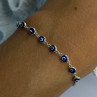 925 Sterling Silver Evil Eye Bracelet Sizable
