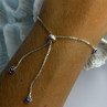 925 Sterling Silver Evil Eye Bracelet Sizable