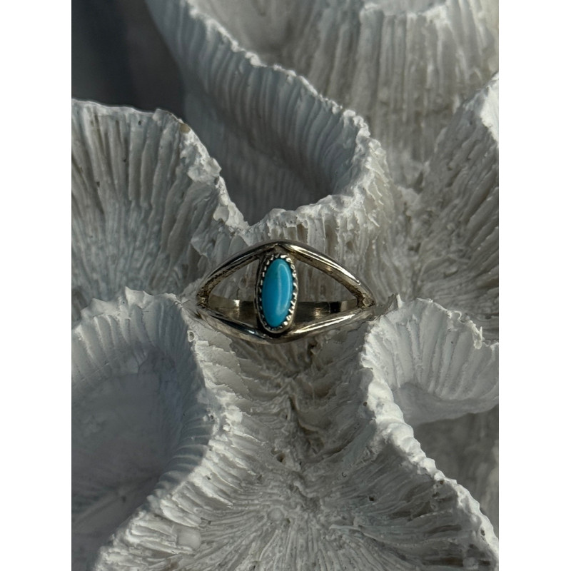 925 Sterling Silver Turquoise Ring Size 5.5
