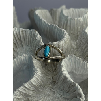 925 Sterling Silver Turquoise Ring Size 5.5