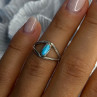 925 Sterling Silver Turquoise Ring Size 5.5