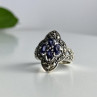 Vintage 925 Sterling Silver Amethyst & Marcasites Ring Size 5.5
