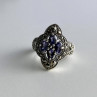 Vintage 925 Sterling Silver Amethyst & Marcasites Ring Size 5.5