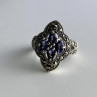 Vintage 925 Sterling Silver Amethyst & Marcasites Ring Size 5.5