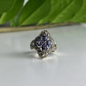 Vintage 925 Sterling Silver Amethyst & Marcasites Ring Size 5.5