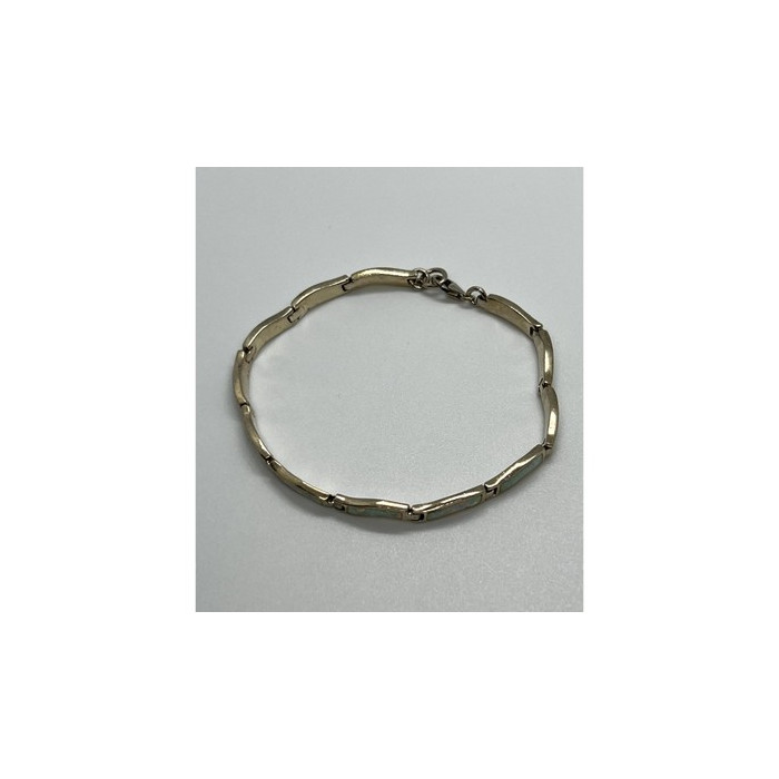 925 Sterling Silver Opal Bracelet 7.5 in