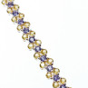 925 Sterling Silver Citrine & Amethyst Bracelet Size 7.5 IN