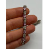 925 STERLING SILVER  MORGANITE & GOSHENITE BRACELET
