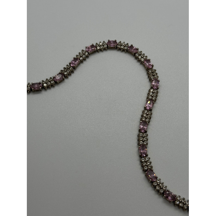 925 STERLING SILVER  MORGANITE & GOSHENITE BRACELET