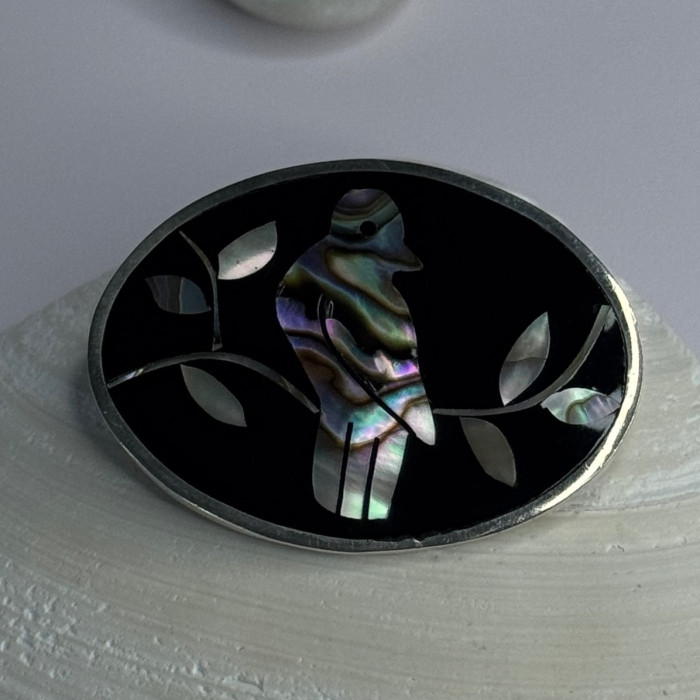 Elegant Design Germany 925 Sterling Silver Leaf Brooch Length 1.10 Inch