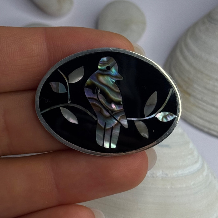 Elegant Design Germany 925 Sterling Silver Leaf Brooch Length 1.10 Inch