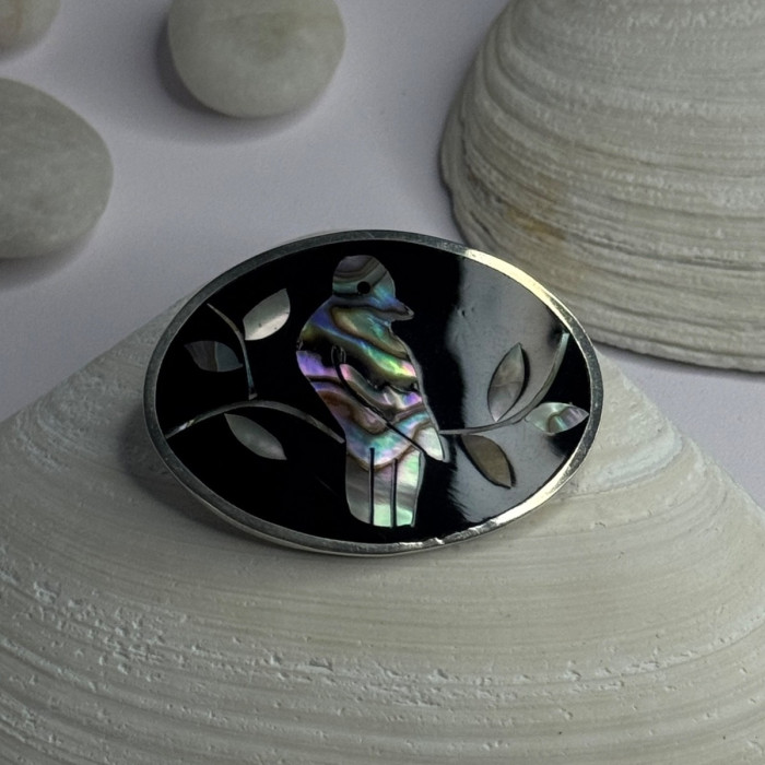 Elegant Design Germany 925 Sterling Silver Leaf Brooch Length 1.10 Inch