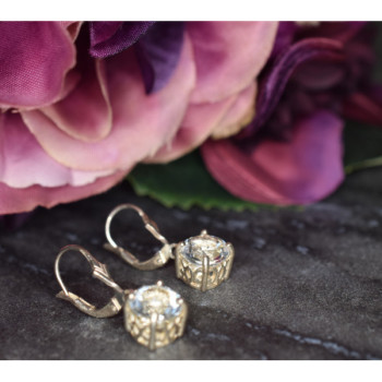 925 Sterling Silver Clear Quartz Earrings