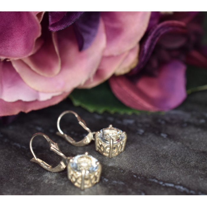 925 Sterling Silver Clear Quartz Earrings