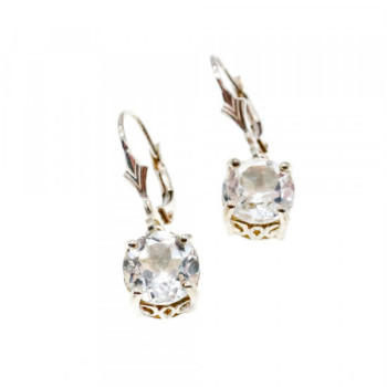 925 Sterling Silver Clear Quartz Earrings