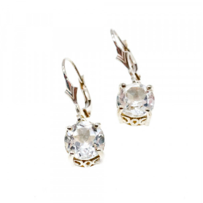 925 Sterling Silver Clear Quartz Earrings