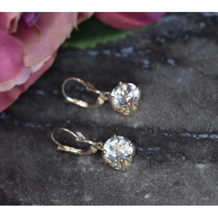 925 Sterling Silver Clear Quartz Earrings