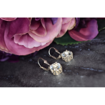 925 Sterling Silver Clear Quartz Earrings