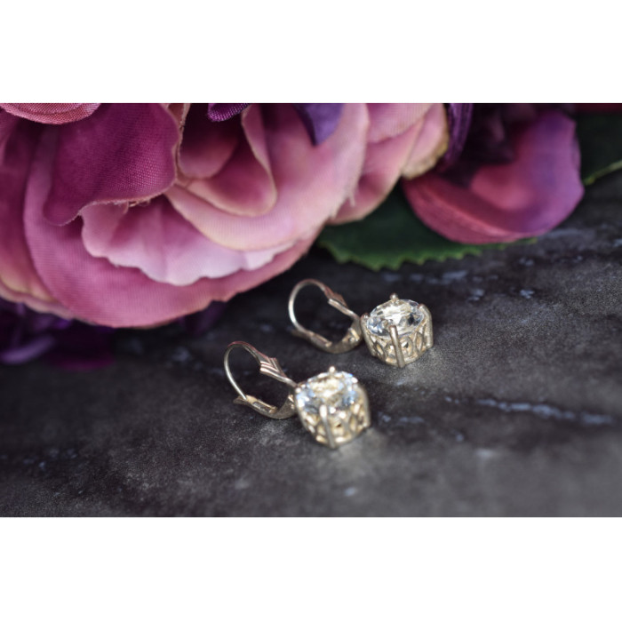 925 Sterling Silver Clear Quartz Earrings