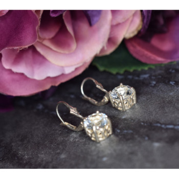 925 Sterling Silver Clear Quartz Earrings