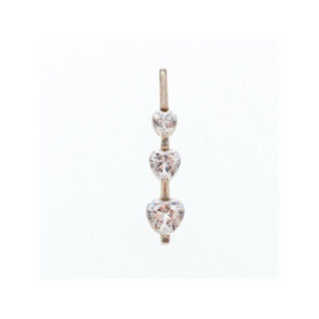 925 Sterling Silver CZ Three Hearts Pendant