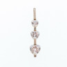 925 Sterling Silver CZ Three Hearts Pendant