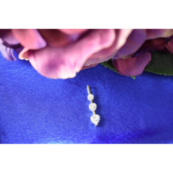 925 Sterling Silver CZ Three Hearts Pendant