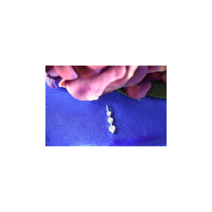 925 Sterling Silver CZ Three Hearts Pendant