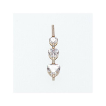925 Sterling Silver CZ Three Hearts Pendant