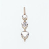 925 Sterling Silver CZ Three Hearts Pendant