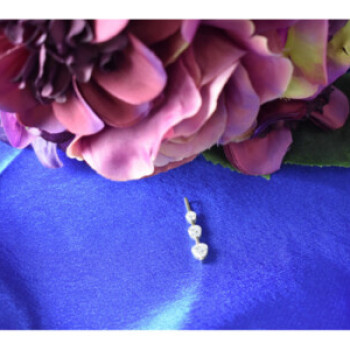 925 Sterling Silver CZ Three Hearts Pendant