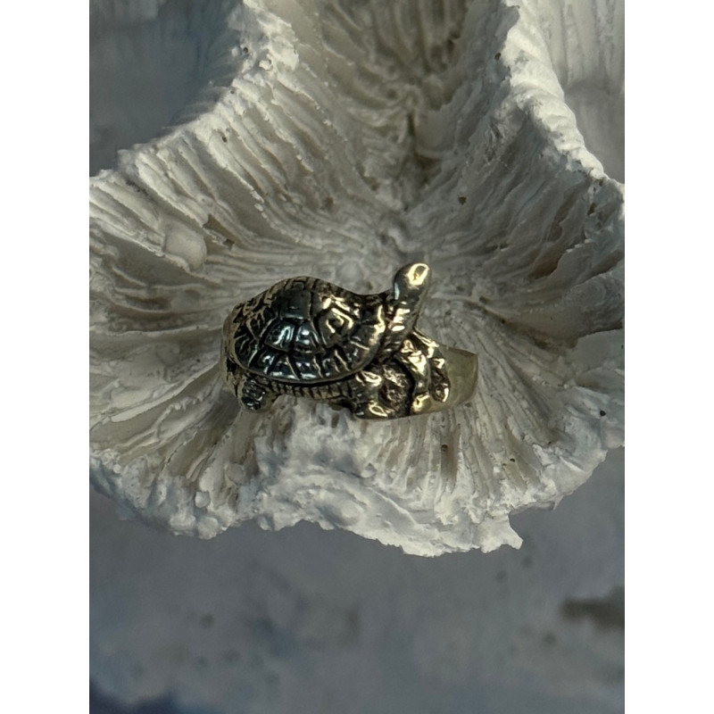 925 Sterling Silver Turtle Ring Sizable Maximum Size 3