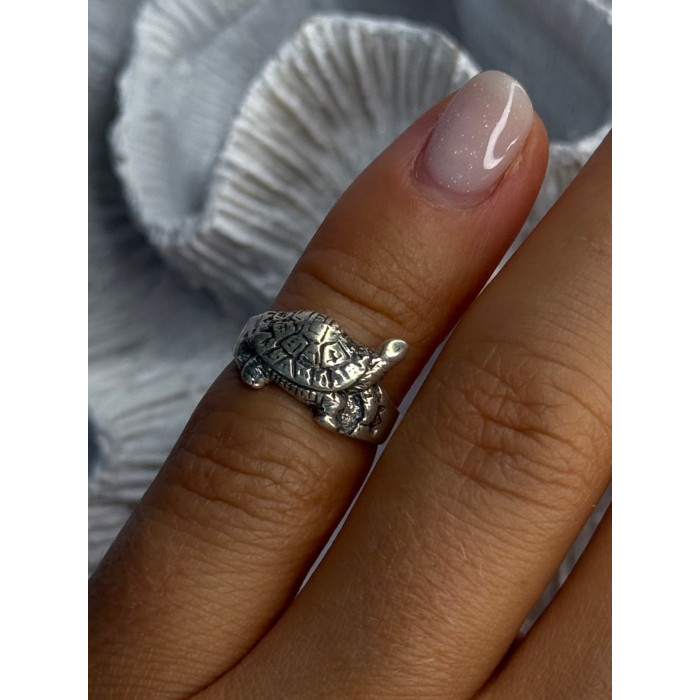 925 Sterling Silver Turtle Ring Sizable Maximum Size 3