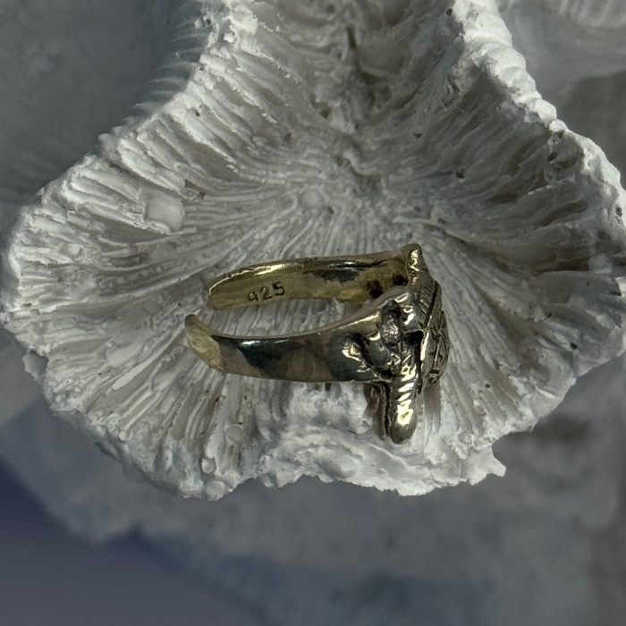 925 Sterling Silver Turtle Ring Sizable Maximum Size 3