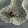 925 Sterling Silver Pink Turquoise Ring Size 3