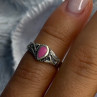 925 Sterling Silver Pink Turquoise Ring Size 3