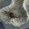 925 Sterling Silver Pink Turquoise Ring Size 3